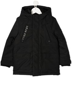 BOSS Kidswear пальто с капюшоном и логотипом