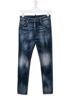 Dsquared2 Kids джинсы прямого кроя с эффектом потертости