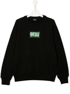Diesel Kids футболка с нашивкой-логотипом и надписью