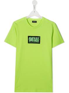 Diesel Kids футболка с нашивкой-логотипом и надписью