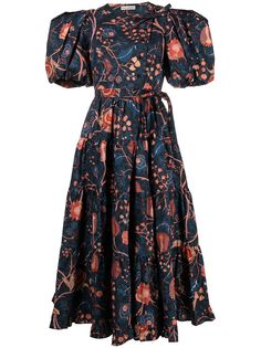 Ulla Johnson ярусное платье с пышными рукавами