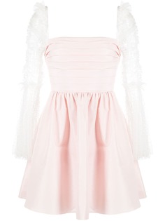 Self-Portrait платье с пышной юбкой и прозрачными рукавами