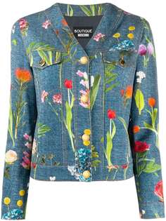 Boutique Moschino джинсовая куртка с цветочным фотопринтом