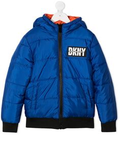 Dkny Kids пуховик с логотипом