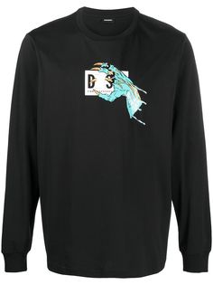 Diesel футболка T-JUST-LS-A1 с логотипом