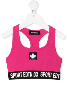 Dsquared2 Kids укороченный топ с нашивкой-логотипом