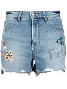 SJYP джинсовые шорты с нашивками