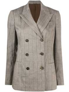 Brunello Cucinelli двубортный блейзер в тонкую полоску
