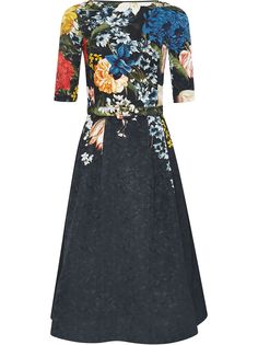 Oscar de la Renta платье с жаккардовым цветочным узором
