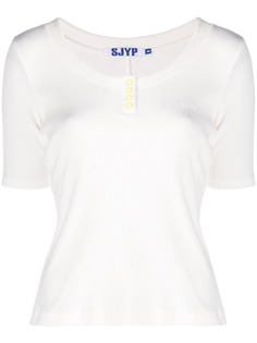 SJYP топ в рубчик на пуговицах