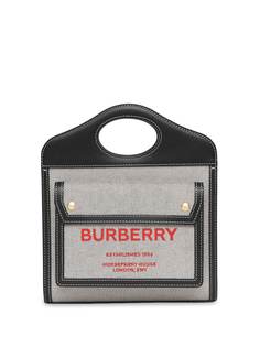 Burberry двухцветная сумка-тоут Pocket размера мини