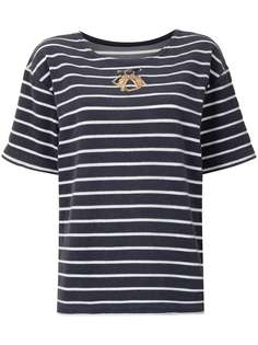 Christian Dior футболка pre-owned в полоску с вышитым логотипом