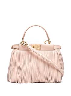 Fendi мини-сумка Peekaboo с бахромой