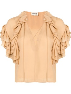 KHAITE блузка с оборками