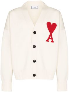 AMI Paris кардиган оверсайз с монограммой Ami de Coeur