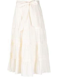 Ulla Johnson ярусная юбка миди с поясом
