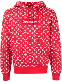 Louis Vuitton худи pre-owned с монограммой из коллаборации с Supreme