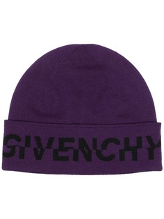 Givenchy шапка бини вязки интарсия с логотипом
