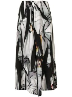 Ys брюки широкого кроя с принтом Y's