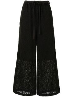 Ys брюки широкого кроя с вышивкой Y's