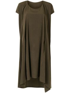 Ys платье миди с круглым вырезом и короткими рукавами Ys