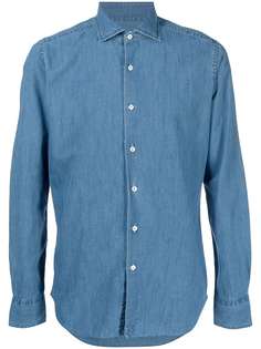 Xacus джинсовая рубашка с заостренным воротником