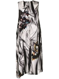 Ys платье миди без рукавов с принтом Y's