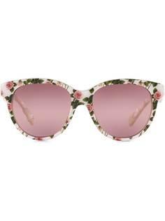 Dolce & Gabbana Eyewear солнцезащитные очки Tropical Rose в круглой оправе