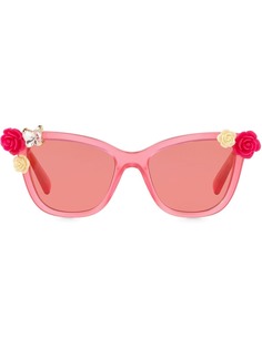 Dolce & Gabbana Eyewear солнцезащитные очки Blooming в прямоугольной оправе