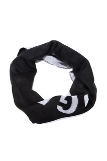 Черно-белый шерстяной шарф Balenciaga