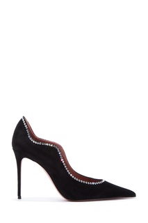 Черные туфли Romy Pump Crystal Amina Muaddi
