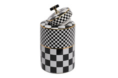 Ваза с крышкой chess (garda decor) черный 15x26x15 см.