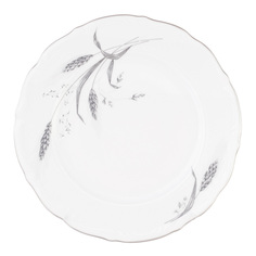Набор плоских тарелок серебряные колосья (6 шт) (repast) белый