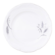 Набор плоских тарелок серебряные колосья (6 шт) (repast) белый