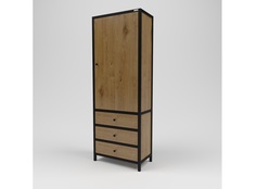 Шкаф лофт (kovka object) коричневый 75.0x210.0x40.0 см.