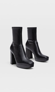 Stradivarius Эластичные Ботинки Челси На Платформе Женская Коллекция Черный 39