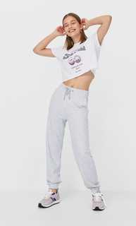 Stradivarius Спортивные Брюки Из Мягкой Ткани Женская Коллекция Пестро-Серый S