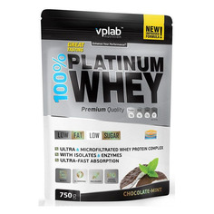 Протеин VPLAB 100% Platinum Whey, порошок, 750гр, шоколад-мята [vp54476]