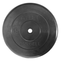 Диск Mb Barbell Atlet для гантели обрезин. 15кг черный (28260628)