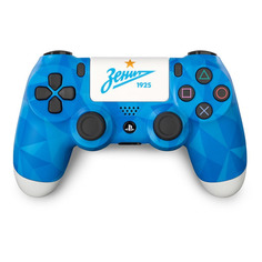 Геймпад Беспроводной Rainbo Dualshock 4 Зенит «Северное Сияние», для PlayStation 4, синий/белый Noname