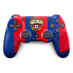 Геймпад Беспроводной Rainbo Dualshock 4 ЦСКА «Красно-синий», для PlayStation 4, красный/синий [00000037874] Noname