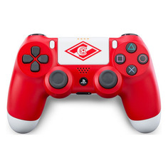 Геймпад Беспроводной Rainbo Dualshock 4 Спартак "Красно-белый", для PlayStation 4, красный/белый [00000037877] Noname