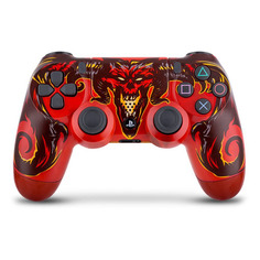 Геймпад Беспроводной Rainbo Dualshock 4 Дьябло, для PlayStation 4, красный [00000038820] Noname