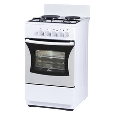 Газовая плита Flama RK 2201 W, электрическая духовка, без крышки, сталь никелированная, белый