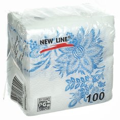 Салфетки бумажные New Line Гжель 100 шт, 24х24 см