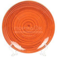 Тарелка обеденная керамическая, 22 см, Оранжевая полоска ОРП00009113 Борисовская керамика