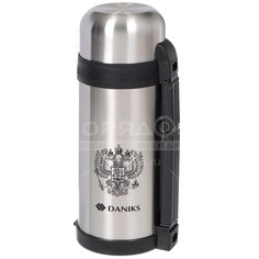 Термос из нержавеющей стали Daniks SL-150GX серебристый с узким горлом, 1.5 л