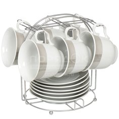 Сервиз чайный из керамики, 12 предметов, на подставке Классика KTS13-G03 DNN, 230 мл