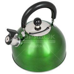 Чайник из нержавеющей стали Daniks MSY-021G зеленый со свистком, 3 л