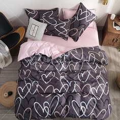 Постельное белье Butterfly евро поплин (простыня 215х240 см, 2 наволочки 70х70 см, пододеяльник 200х220 см) рис 1847